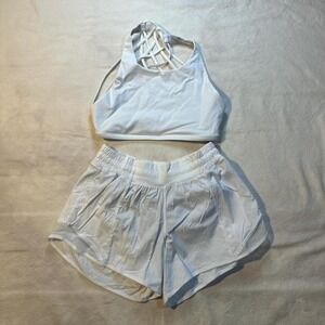 Lululemon running shorts and sports bra